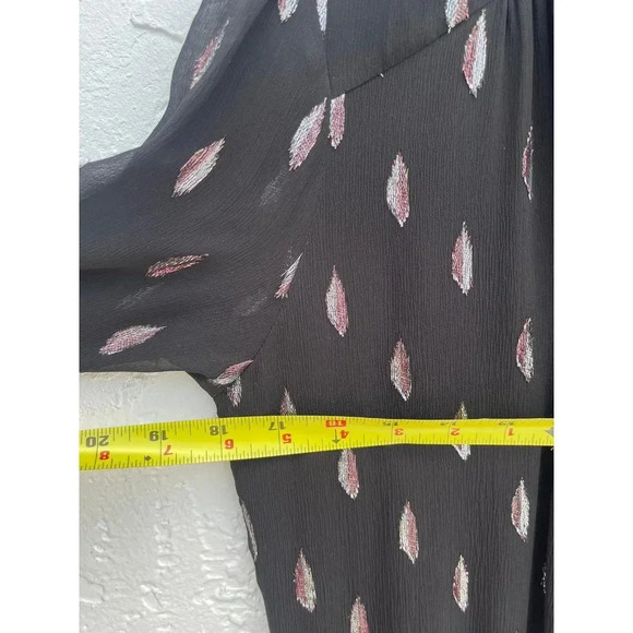 Parker Shelli Womens Long-Sleeve Ruffled Silk Blouson Mini Dress Black Sz XS - Picture 7 of 16